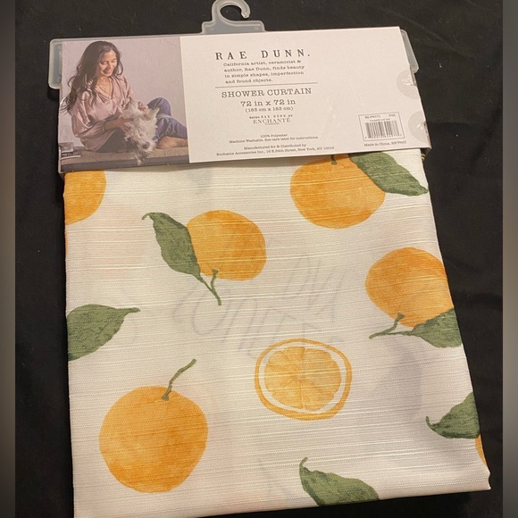 🍊RAE DUNN citrus fabric shower curtain, Blessed design, NWT, original packaging - Picture 10 of 15